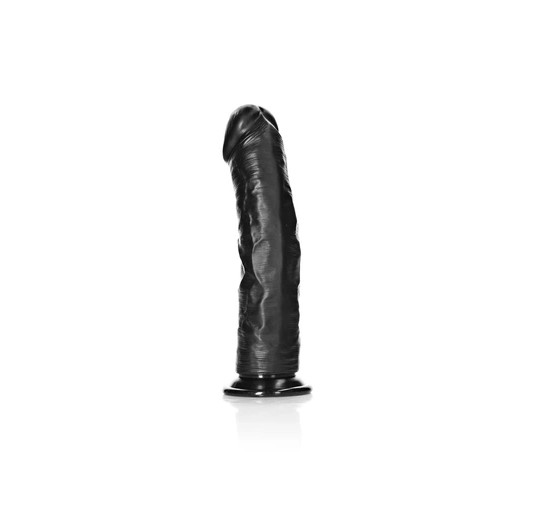 RealRock - Zakrzywione realistyczne dildo z jądrami i przyssawką 23 cm